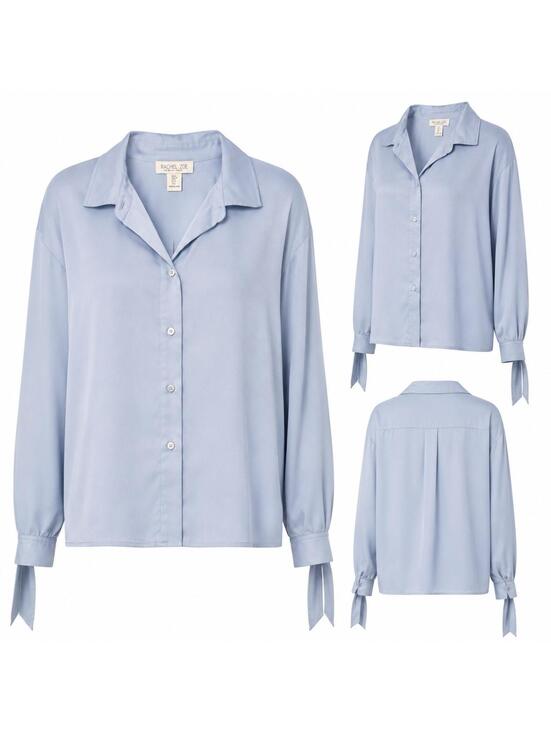 Rachel Zoe Tops - Rachel Zoe‎ Shirt Womens Size L Light Blue Button Down Long Sleeve